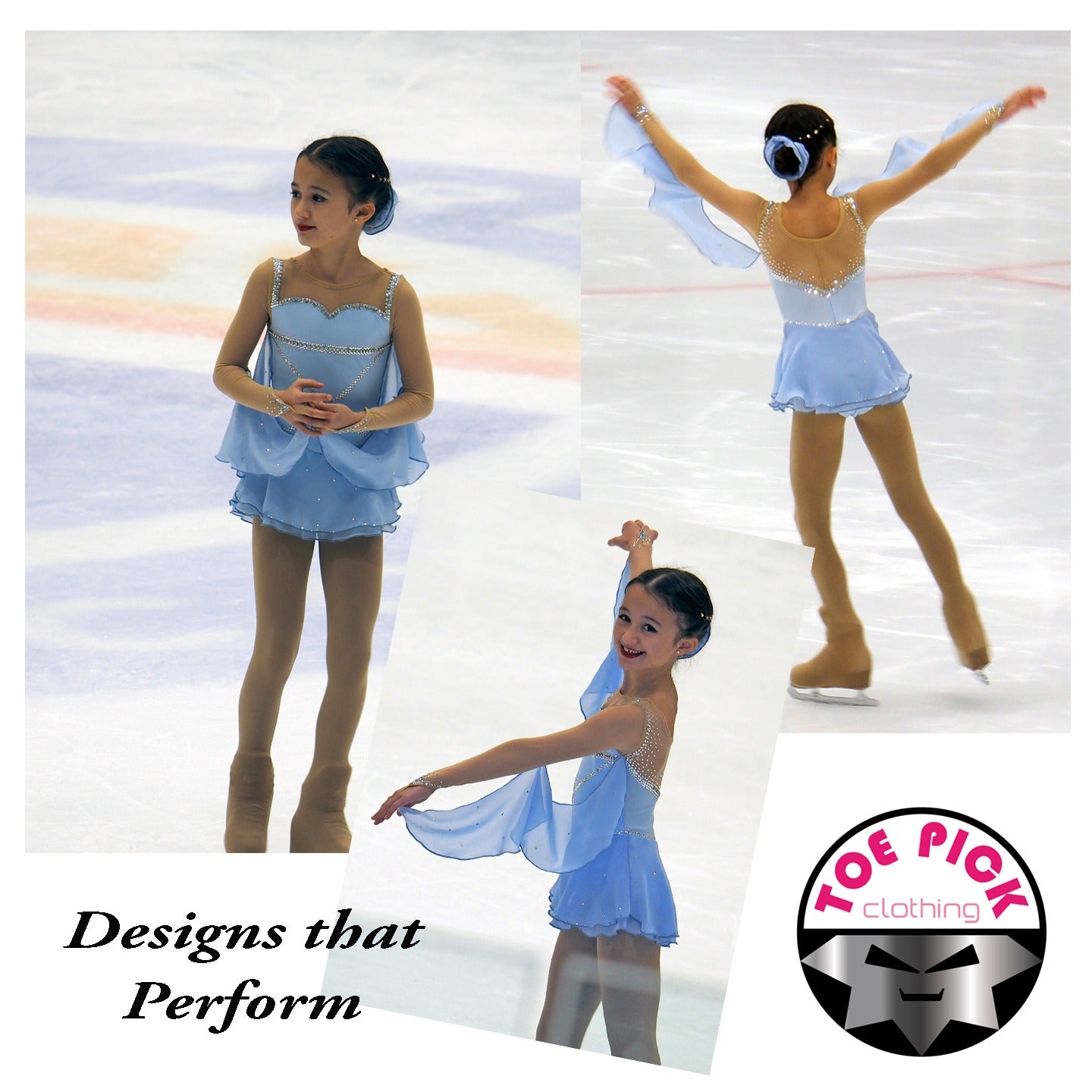 Wings Dress - Competition Dress - Figure Skating - Removable wings